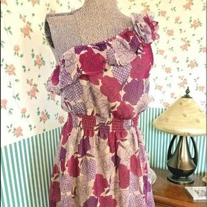 Anthropologie "MINE" One Shoulder Ruffled Dress